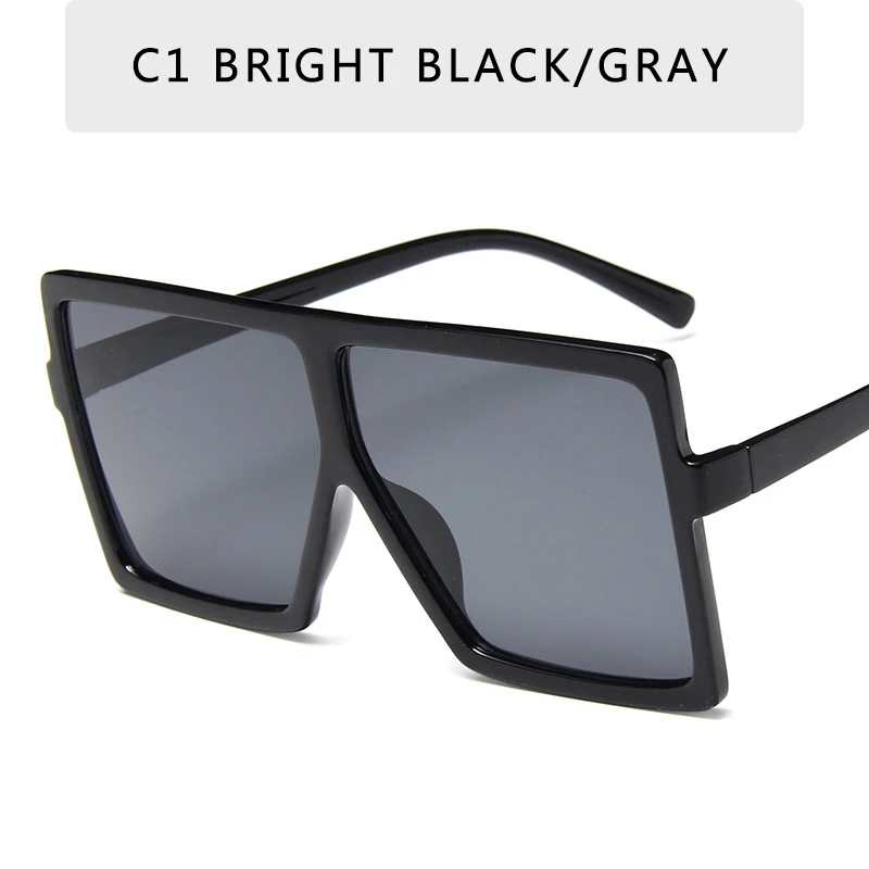 Большие рамки градиентные большие солнечные очки солнцезащитные очки Квадратные брендовые дизайнерские винтажные женские модные солнцезащитные очки Oculos De Sol UV400 - Цвет линз: C1
