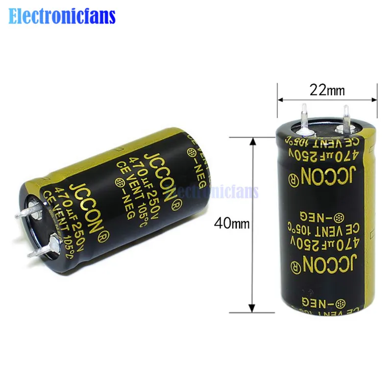 

diymore Aluminum Electrolytic Capacitor 250V 470uF 22X40mm 250V470uF 22*40mm High Frequency Low ESR Through Hole Capacitor