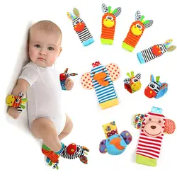 С принтом зебры для маленьких детей детская коляска наручные носки-погремушки колокол игрушки для детей новорожденных Развивающие
