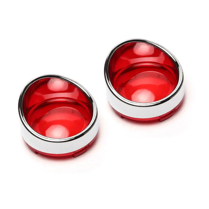 

Chrome Red Lens Motorcycle Visor Style Rings Turn Signal Light Bezels Tint Smoke Lens Cover For Harley Davidson Sportster 883 XL