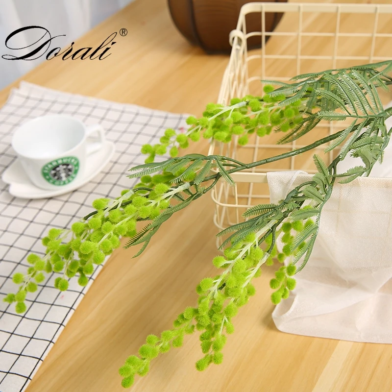 88 см 3 ветки Искусственный Желтый акации Mimosa Pudica спрей искусственный декор для