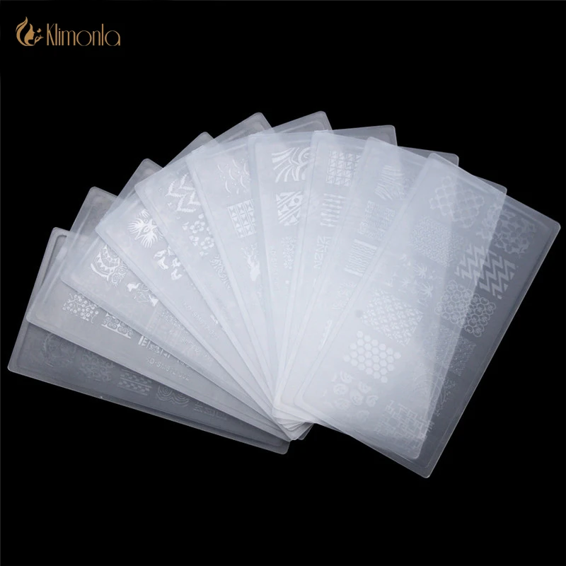 

10Pcs/Lot White Nail Stamping Plates Stamper Printing Template Nail Art Stamping Plates DIY Nail Art Template Manicure New