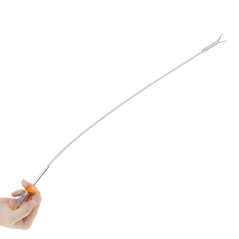 Flexible Long Reach Claw Pick Up Narrow Bend Curve Grabber Tool Spring Grip 60cm