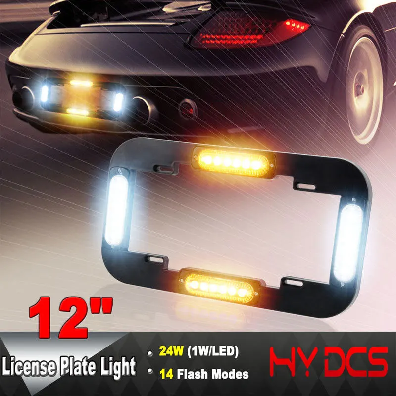 USA Car Styling Led Car Light Number License Plate Lamp Flash Warning