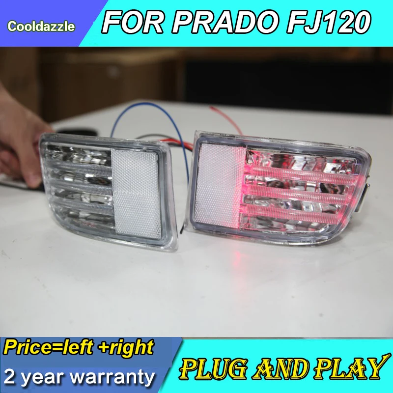 

For Toyota Prado FJ120 LC120 2700 4000 Back Side Bumper Light 2003 2004 2005 2006 2007 2008 Chrome