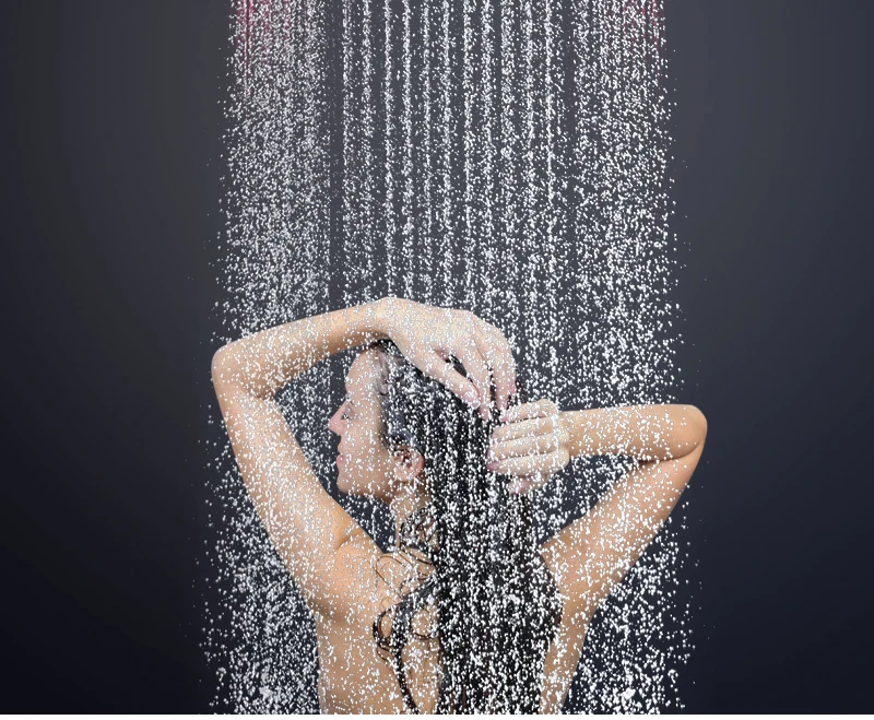Multi-Function Shower Set Led Remote Control Light Black Brass Shower System (8)