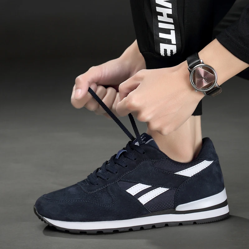 GOODRSSON Pig Leather Men Sneakers Jogging Running Lace Up Breathable Outdoor Walk Casual Shoes For Man Male Outdoor Scarpe GOODRSSON Pig Leather Men Sneakers Jogging Running Lace Up Breathable Outdoor Walk Casual Shoes For Man Male Outdoor Scarpe