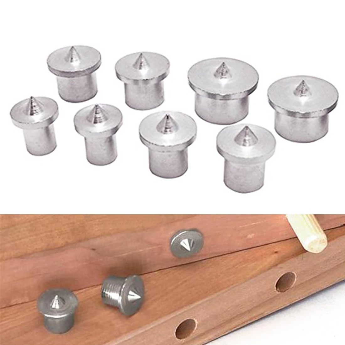  8Pcs/Lot Dowel Pins Center Point Set Wood Dowel Centers Tenon Alignment Tool Points Marker 6/8/10/1