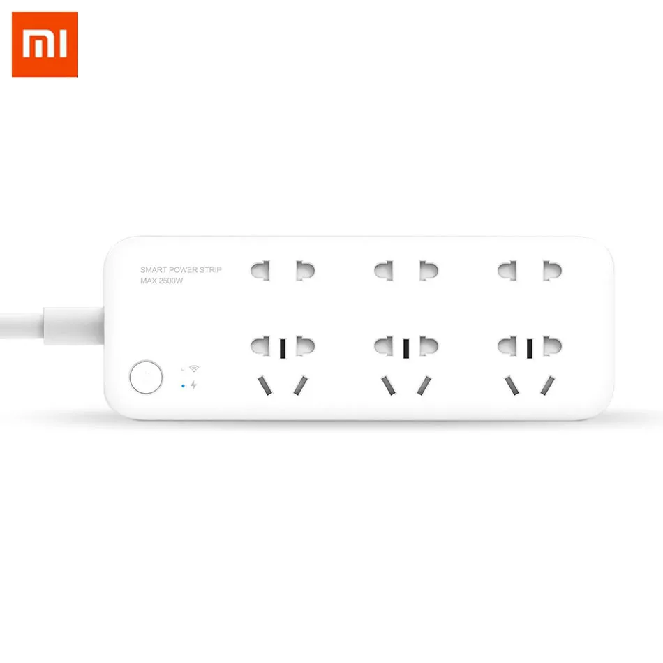 

Xiaomi Mijia Original Smart Power Strip Intelligent 6 Ports Plug Socket WiFi Wireless Remote Power on/off with phone 2500W