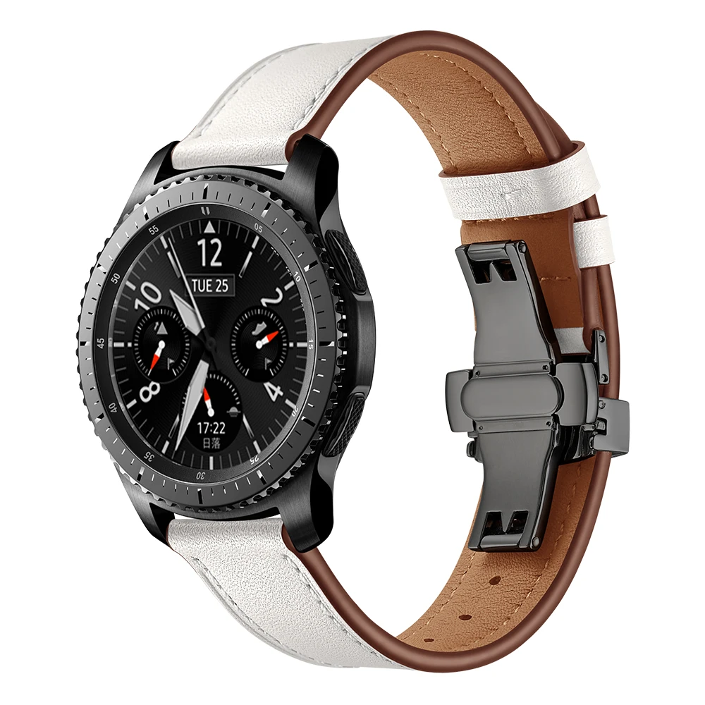 Новое поступление цветной ремешок для часов samsung gear S3 22 мм мягкий кожаный ремешок для часов Спортивные Классические наручные ремни для