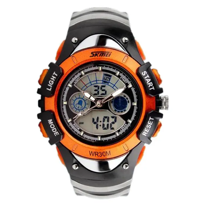 

Practical SKMEi Sport Watch Child Boy Brand Digital Analog Waterproof Watch Orange