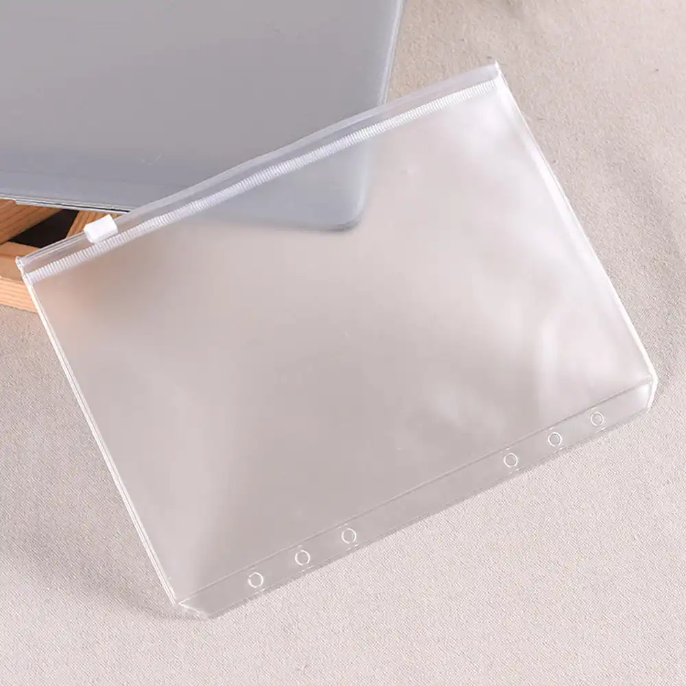 A6 Carpeta Anillas Carpetas de Documentos Impermeables Bolsas de Archivo de Carpeta con Cremallera Transparente 12 Piezas con Carcasa de Carpeta 1 Piezas