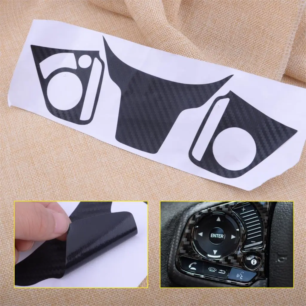 

CITALL 3Pcs Carbon Fiber Color Paper Car Steering Wheel Stickers Cover Trim Kit Fit For Honda Civic 2016 2017