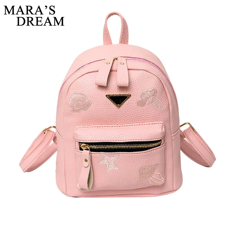 

Mara's Dream Women PU Leather Backpack Printing Backpacks For Teenage Girls Small Backpack Female Schoolbag Rucksacks For Ladies