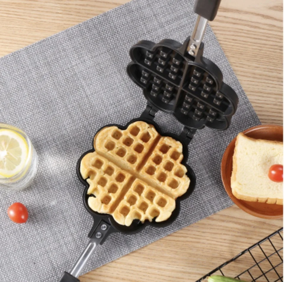  DIY Heart Shape Non-stick Metal Waffle Maker Mould Cake Baking Pan Kitchen Baking Tool Waffle Mold  - 32901986058