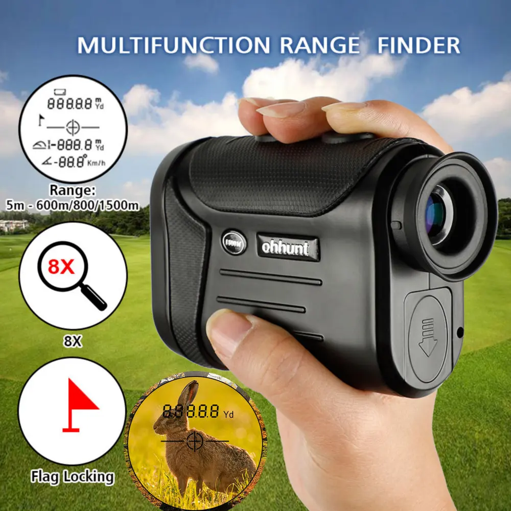 8X 600M 800M 1500M Multifunction Laser Rangefinder Hunting Golf Monocular Range Finder Distance Meter Riflescope Measurement