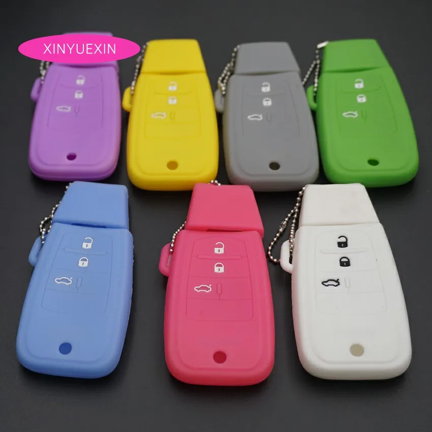 

Xinyuexin Silicone Rubber Car Key Cover Fit For Fiat Viaggio Ottimo 4 button Smart Remote Key Case Jacket Car-Styling No Logo