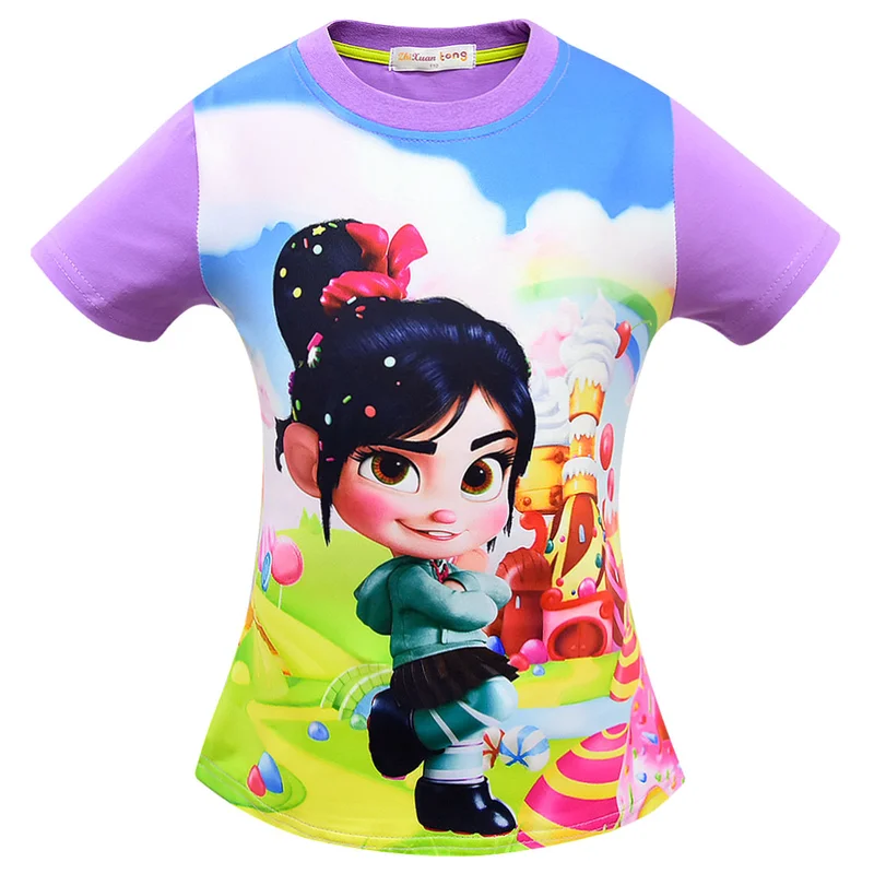 

2019 new Wreck-It Ralph2 Vanellope von Schweetz Character print t-shirt clothes girls tops toddler girl shirts tshirt baby girls