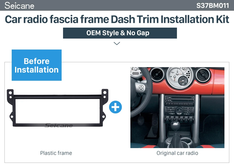Seicane автомобиль 1Din радио Панель крышка пластина рамка в тире отделка комплект для BMW Mini Cooper R50 R52 R53 стерео установка комплект ABS