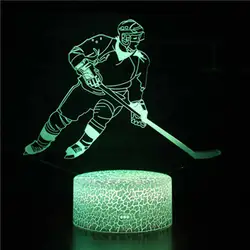 Хоккей тема 3D светодиодный лампа светодиодный ночник 7 цветов изменить Touch настроение Рождество подарок Dropshippping