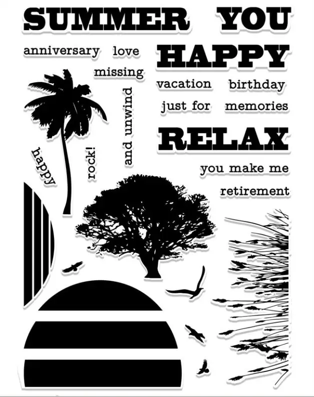 

beach Transparent Clear Stamp for DIY scrapbooking/Card Making C110