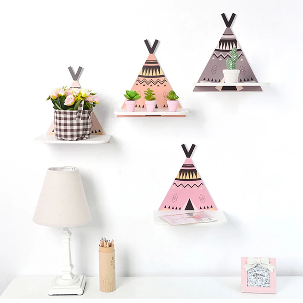 

Nordic Home Decoration Storage Shelf Vintage Wood Sundries Storage Rack for Door Wall Shelves Organizador Flower Holder
