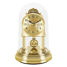 RHYTHM 8 inch Originality Desk Clock Silent Quartz Movement Study Table Clock Swing Pendulum and Rotating Pendulum