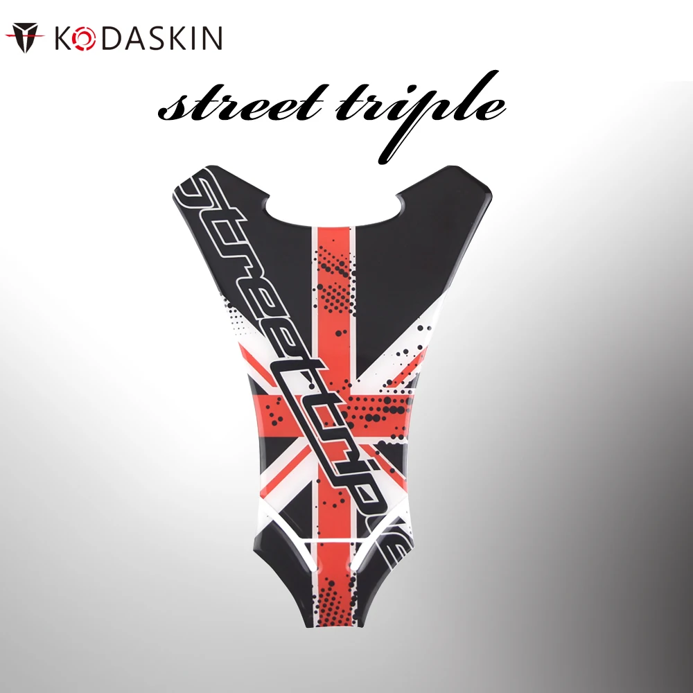 

KODASKIN Motorcycle Epoxy Resin 3D Protection Tank Pad Decal Protector sticker emblem For Triumph Street triple 765s