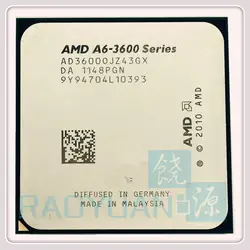 AMD A6-3600 A6-3600 2,1 ГГц 4 м 65 Вт четырехъядерный процессор AD3600OJZ43GX гнездо FM1/905pin