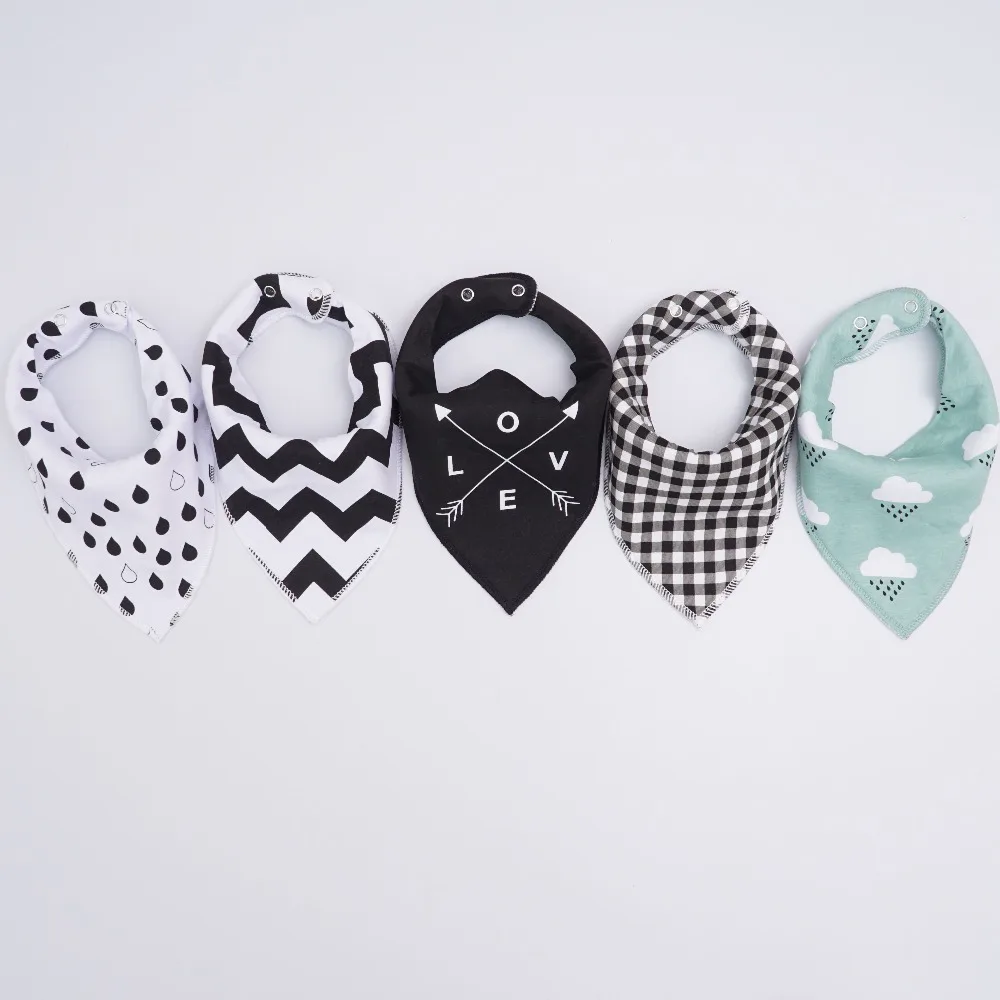 Muslin life 20 styles 4pcs/lot bibs burp cloth print Arrow wave triangle baby bibs cotton bandana accessories