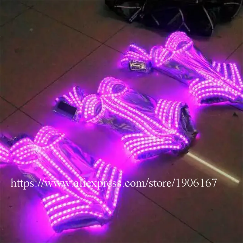 7 Colors Led Light Luminous Flashing Growing Costume Halloween Dance Suit Sexy Lady dress1