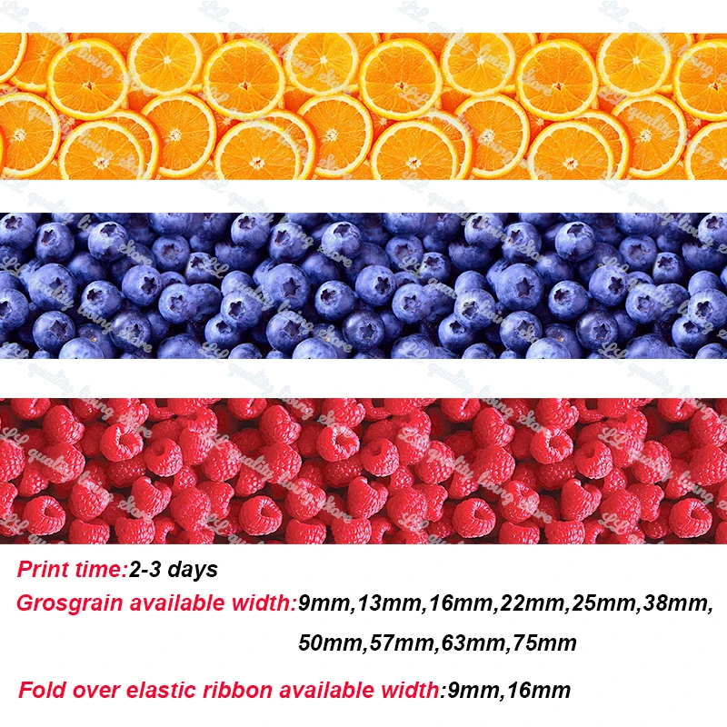 Fresh Fruit Printed Grosgrain Ribbon Diy Headwear Hair Bows Accessories