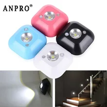 Anpro светодиодный датчик движения, Ночной светильник, инфракрасная Индукционная лампа для спальни, кухни, настенный шкаф, лестничный светильник