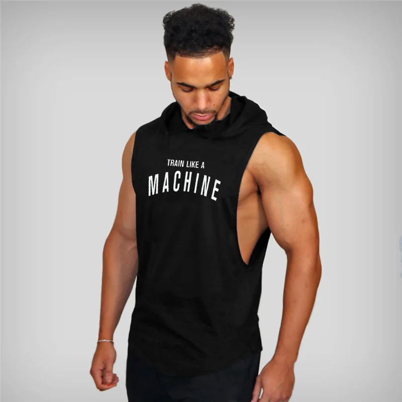 

Muscleguys gyms clothing Men Cotton Hoodie Sweatshirts fitness vest bodybuilding stringer tank top men Sleeveless Tees Shirt