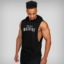 Muscleguys Мужская спортивная одежда хлопковые толстовки с капюшоном фитнес-жилет для бодибилдинга майка мужская футболка без рукавов