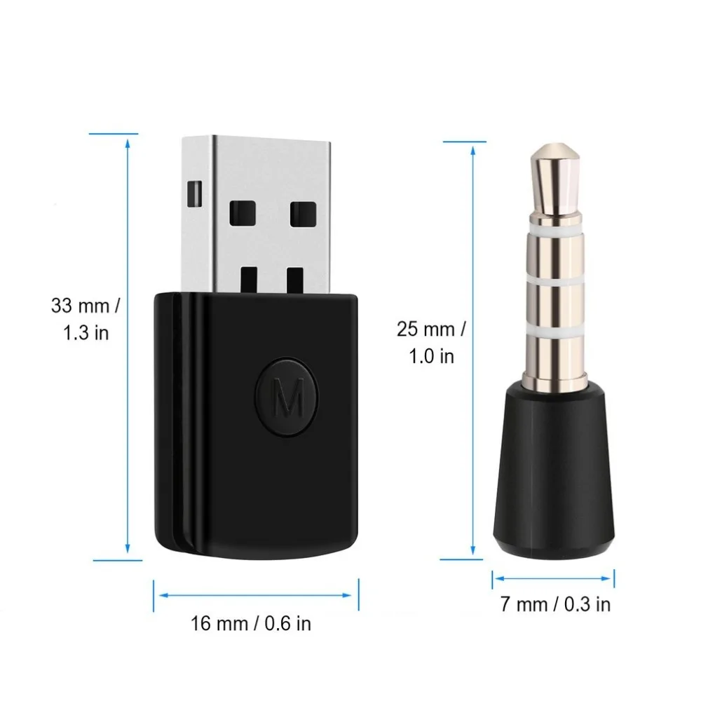 Kebidumei хит 3,5 мм Bluetooth USB Bluetooth ключ USB адаптер 3,3x1,6x0,8 см для PS4 Стабильная производительность Bluetooth наушники