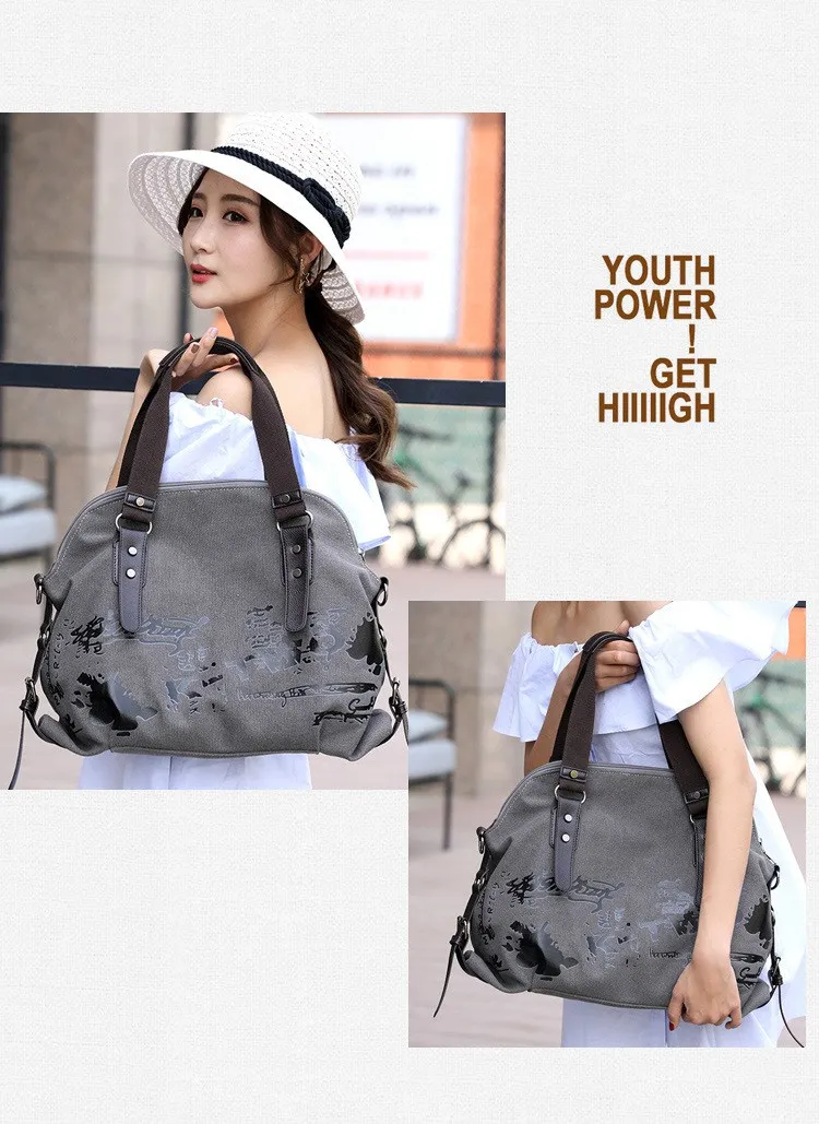 Женские сумки через плечо, винтажные холщовые сумки с граффити, известный дизайнер, женские сумки на плечо, женские сумки, модная большая сумка S1767