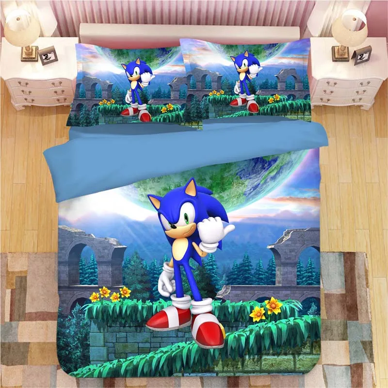 Sonic The Hedgehog Bedding Set Super Mario Bros Duvet Covers Pillowcases Twin Full Queen King Comforter Bedding Sets Bed Linen - Цвет: 22