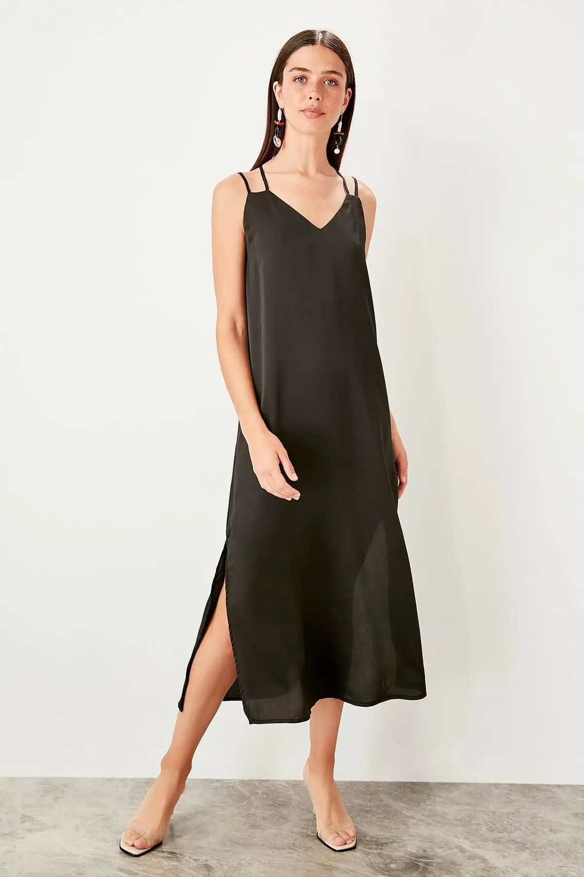 

Trendyol Black Halter Dress TWOSS19EL0061