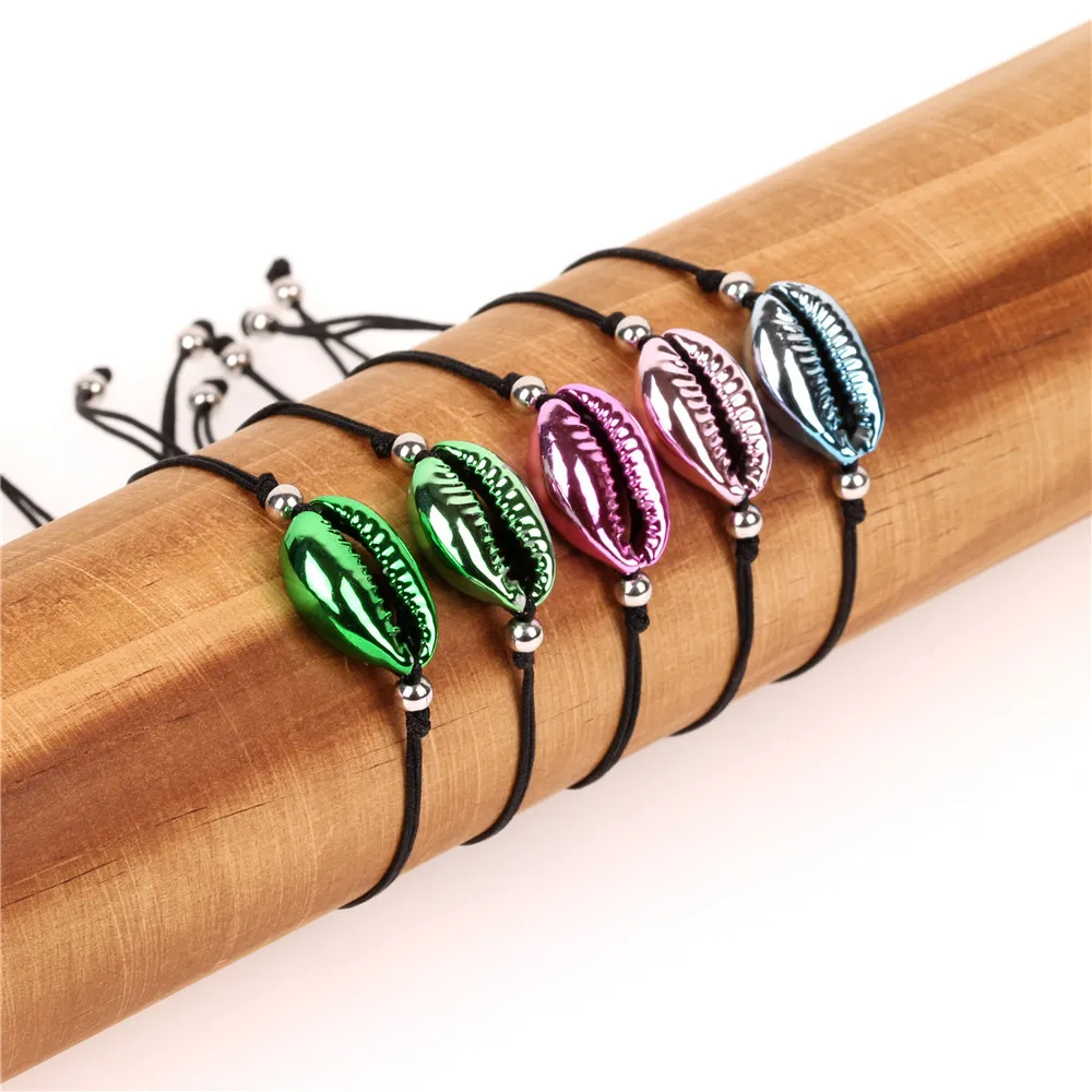 

Hot Cowrie Colorful Shell Jewelry Bracelets for Women Delicate Rainbow Shell Easy Match Handmade Bracelet for Women Pulsera