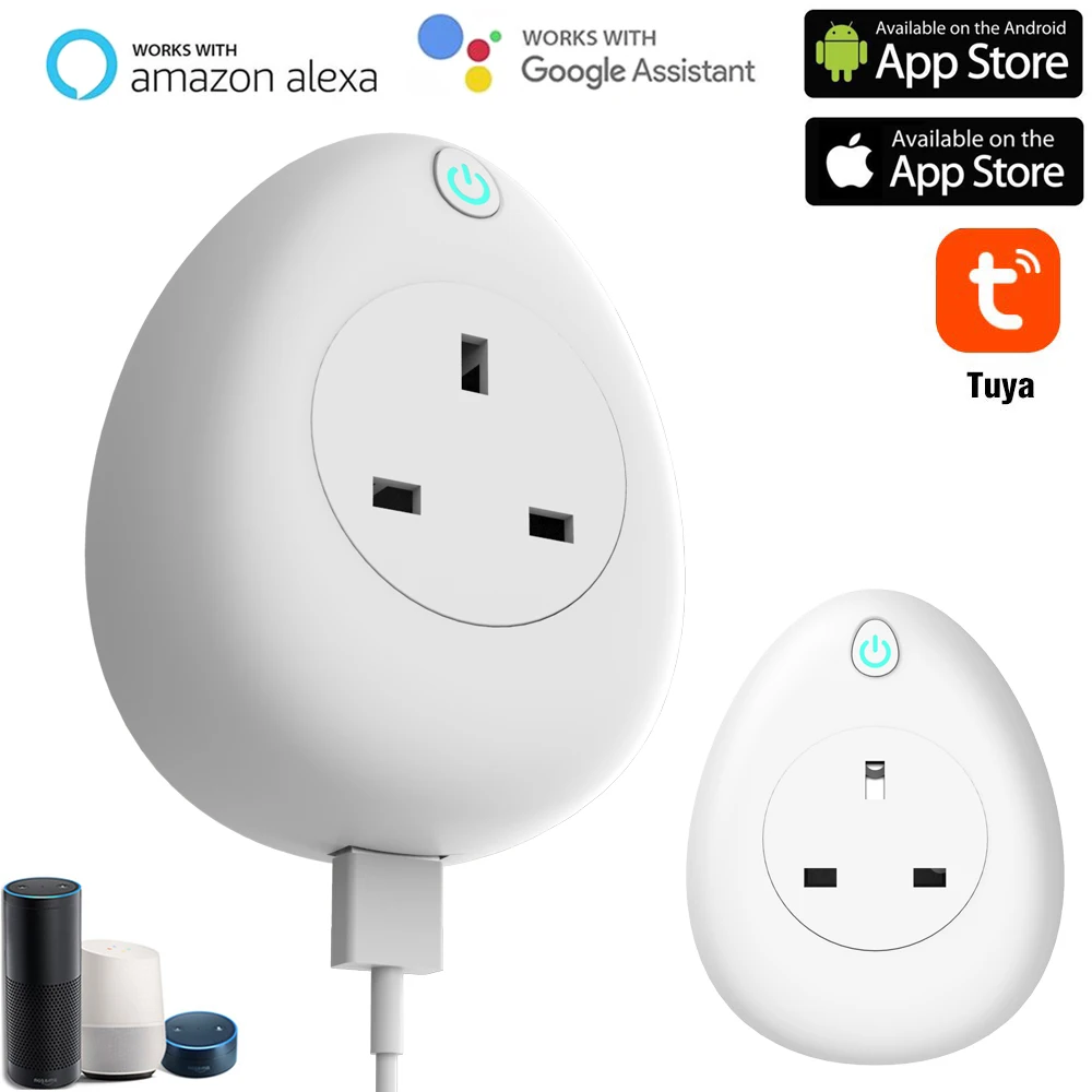 UK USB умная розетка 16A с Мощность контроль таймер WiFi Smart Plug голосовой пульт