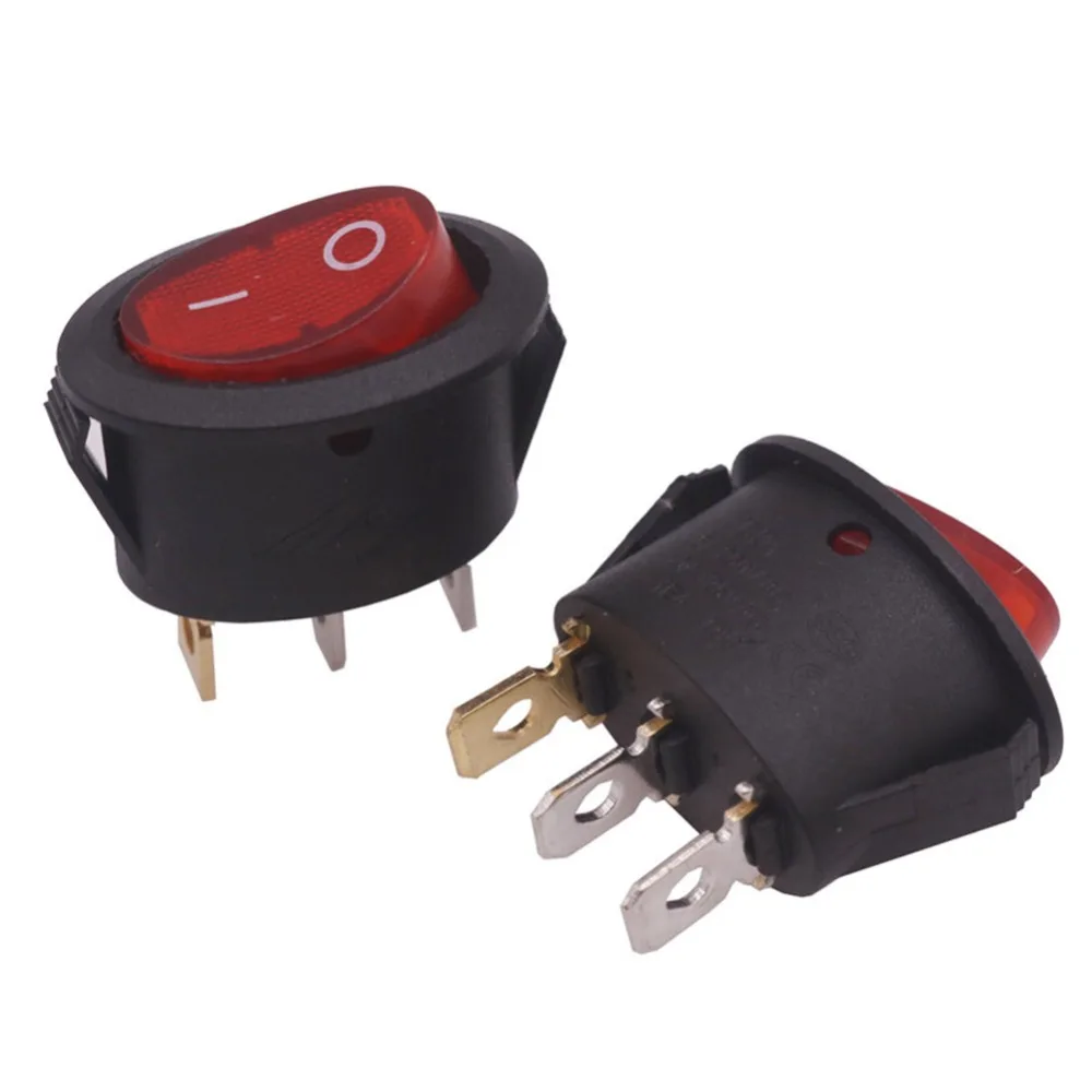 50 pcs 3 Pin Oval Switch 25*16*23mm On / Off Black Rocker Switch 3