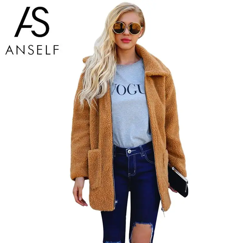 

Elegant Faux Fur Coat Women 2019 Autumn Winter Warm Soft Zipper Fur Jacket Female Plush Overcoat Casual Teddy Jacket Outerwear