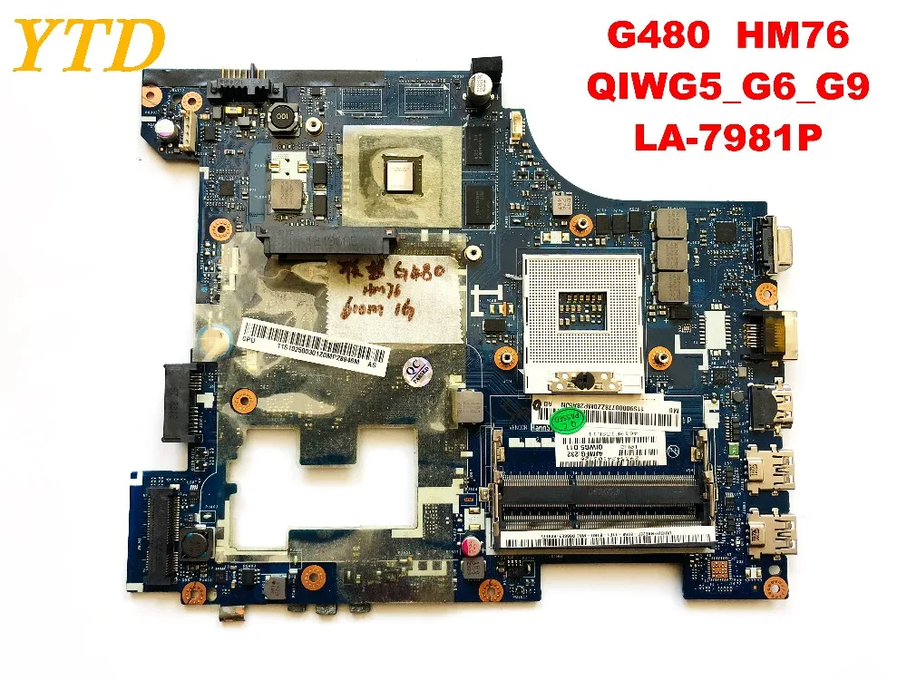 Оригинальная материнская плата для ноутбука Lenovo G480 HM76 QIWG5_G6_G9 LA 7981P протестирована