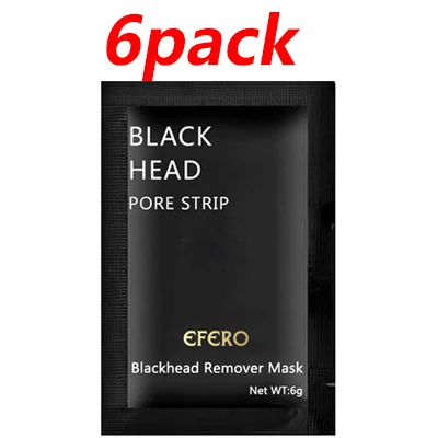 Полоски для носа, черная маска для удаления черных точек, маска для ухода за лицом, черная маска для носа, полоска для пор, Очищающая маска для кожи EFERO - Цвет: 6Pack Style 3