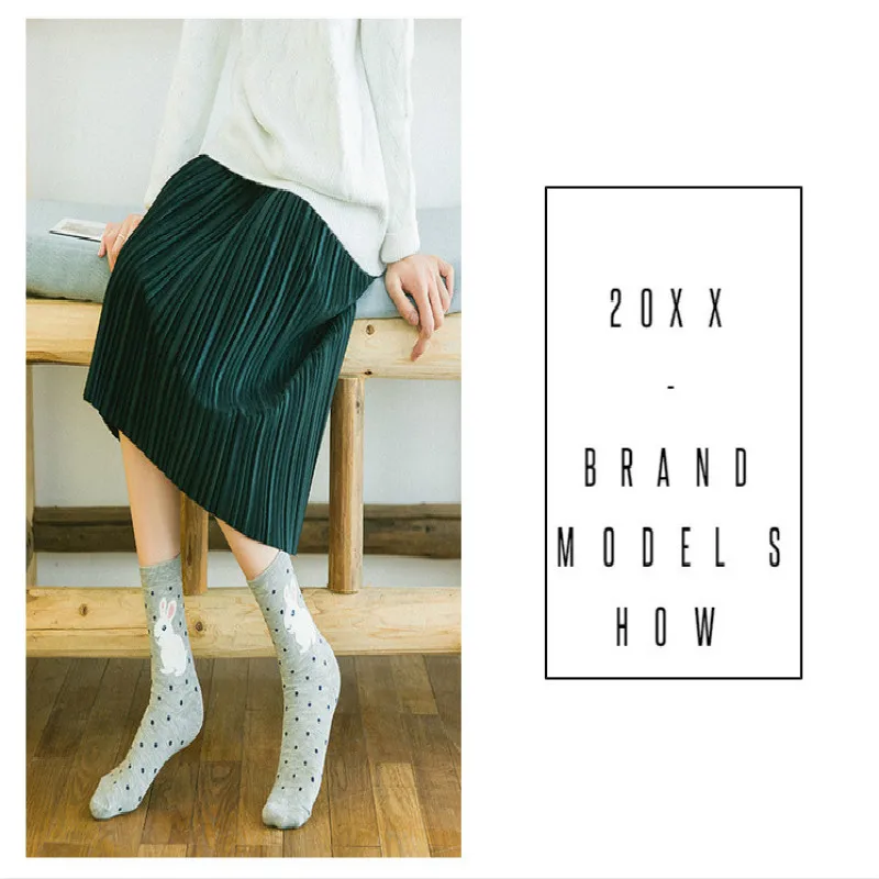 New cute shy rabbit Pikachu penguin love deer socks animal 3D cartoon fun sweet girl autumn and winter warm socks