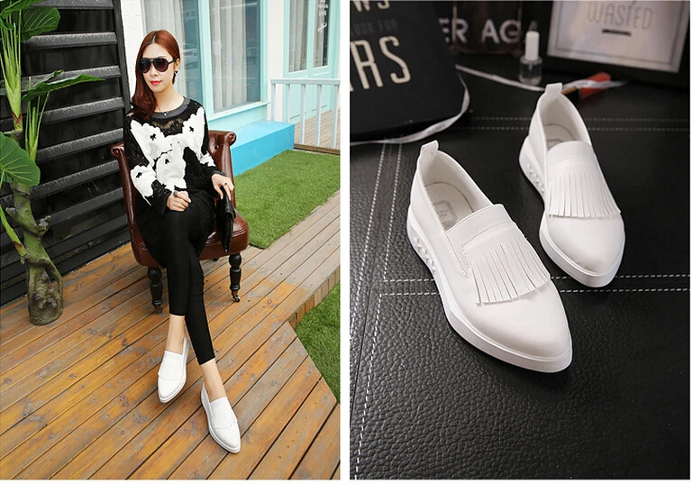 white heeled loafers