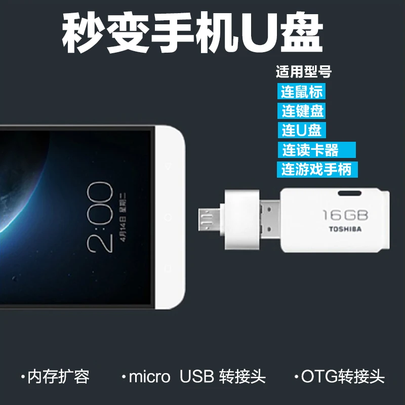 Ugeek мобильный телефон карту флэш-памяти с интерфейсом USB OTG адаптер Micro USB/USB