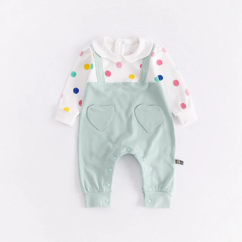 Весенние хлопковые комбинезоны для новорожденных одежда маленьких девочек