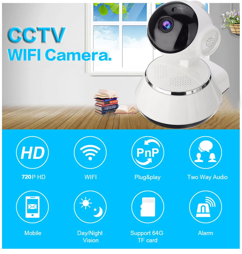 720P HD 1MP Camera ip IR Cut IP Camera PanTilt Wireless Surveillance CCTV Camera CMOS Home Security Babby Monitor (5)